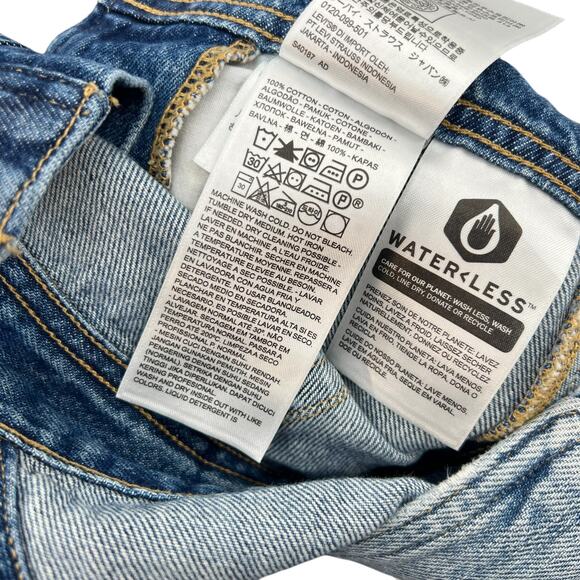 Levi's Norah Skirtall Dress Overall Mini Cotton Denim Blue Size XS - Picture 15 of 16